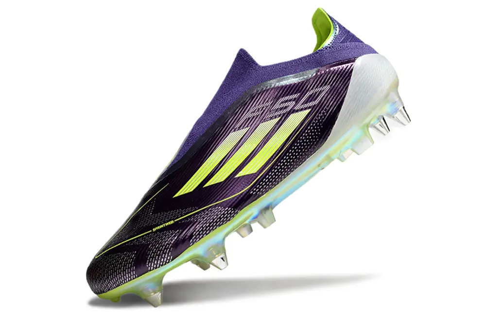 Adidas F50 Elite Laceless SG - Purple/Lime Green/Metallic Silver