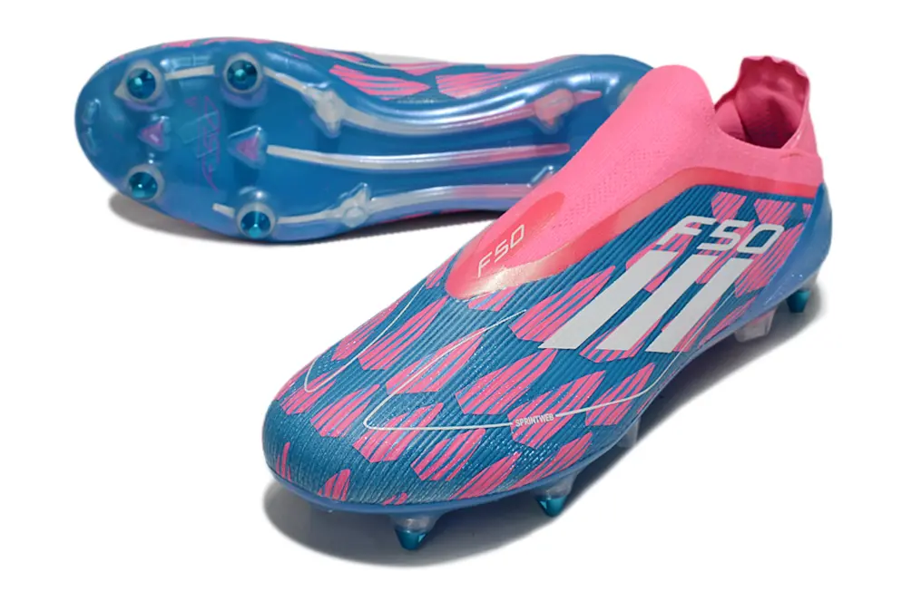 Adidas F50 Elite Laceless SG - Pink/Coral Glow/Aquatic Blue