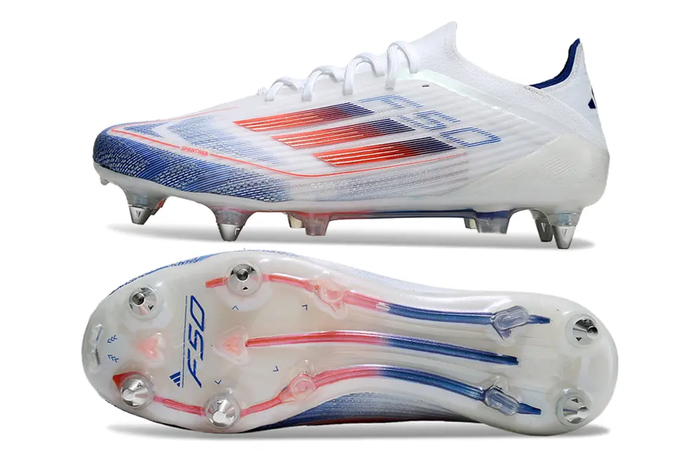 Adidas F50 Elite SG - White/Electric Blue/Inferno Orange