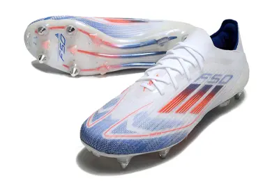 Adidas F50 Elite SG - White/Electric Blue/Inferno Orange