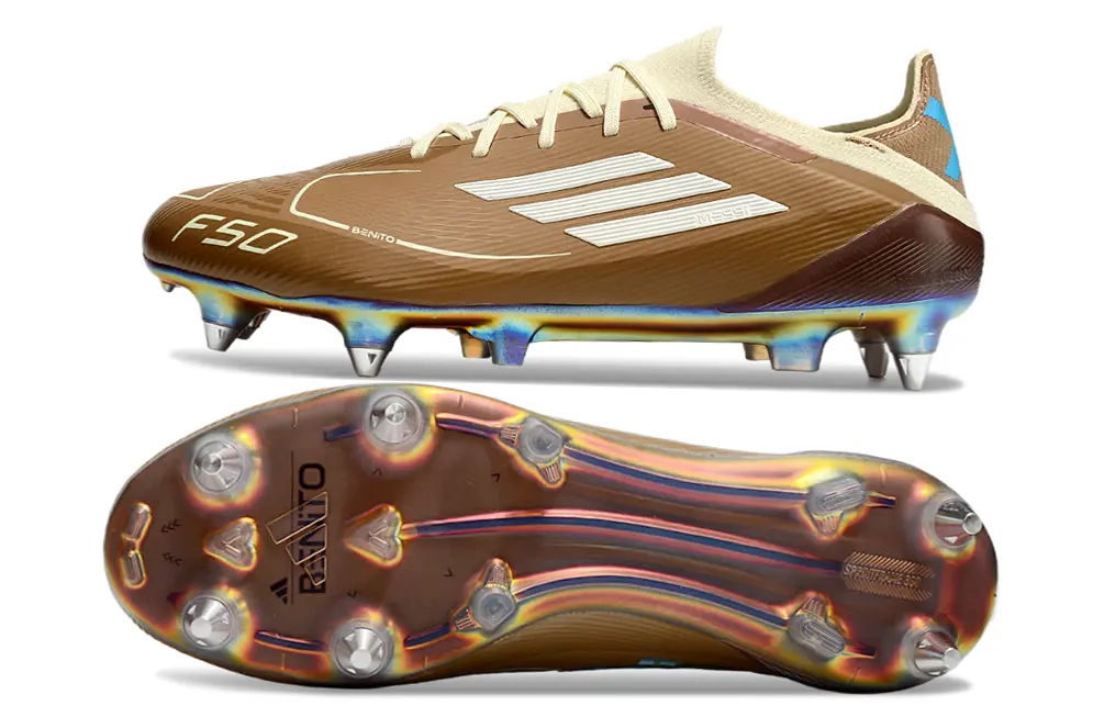Bad Bunny x Messi Adidas F50 Elite SG - Brown/Desert Sand/Golden Amber
