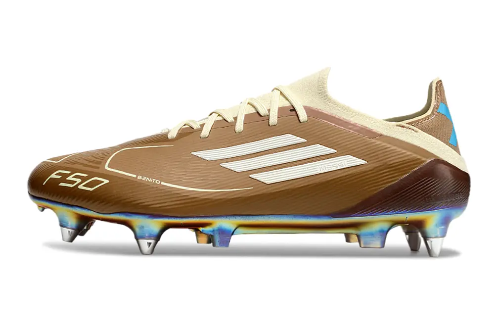 Bad Bunny x Messi Adidas F50 Elite SG - Brown/Desert Sand/Golden Amber