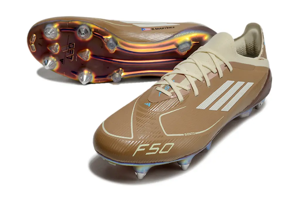 Bad Bunny x Messi Adidas F50 Elite SG - Brown/Desert Sand/Golden Amber