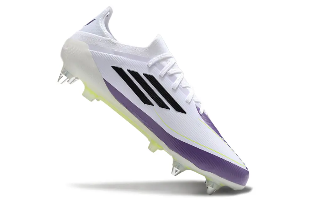 Messi x Adidas F50 Elite SG - White/Vibrant Purple/Neon Yellow