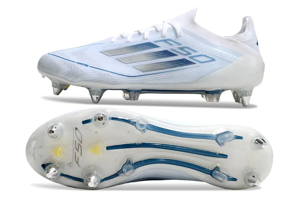 Adidas F50 Elite SG - White/Sky Blue/Metallic Silver