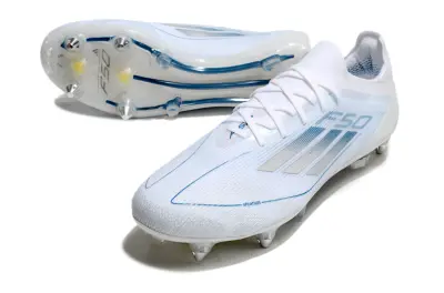 Adidas F50 Elite SG - White/Sky Blue/Metallic Silver