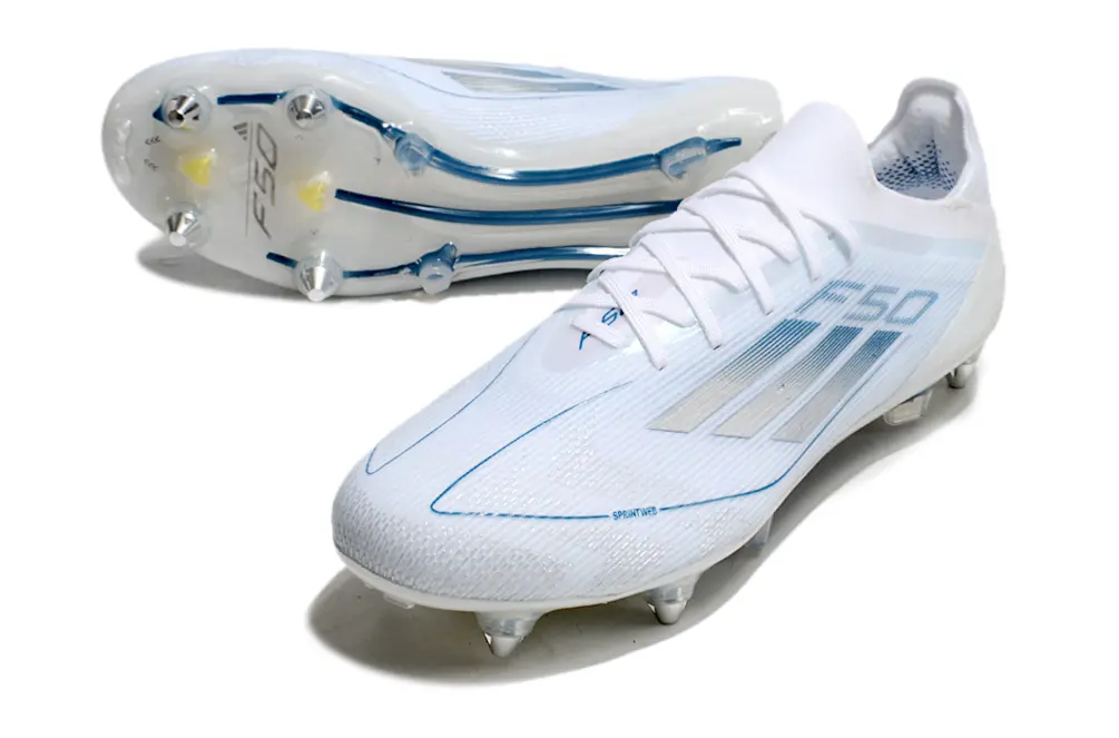 Adidas F50 Elite SG - White/Sky Blue/Metallic Silver