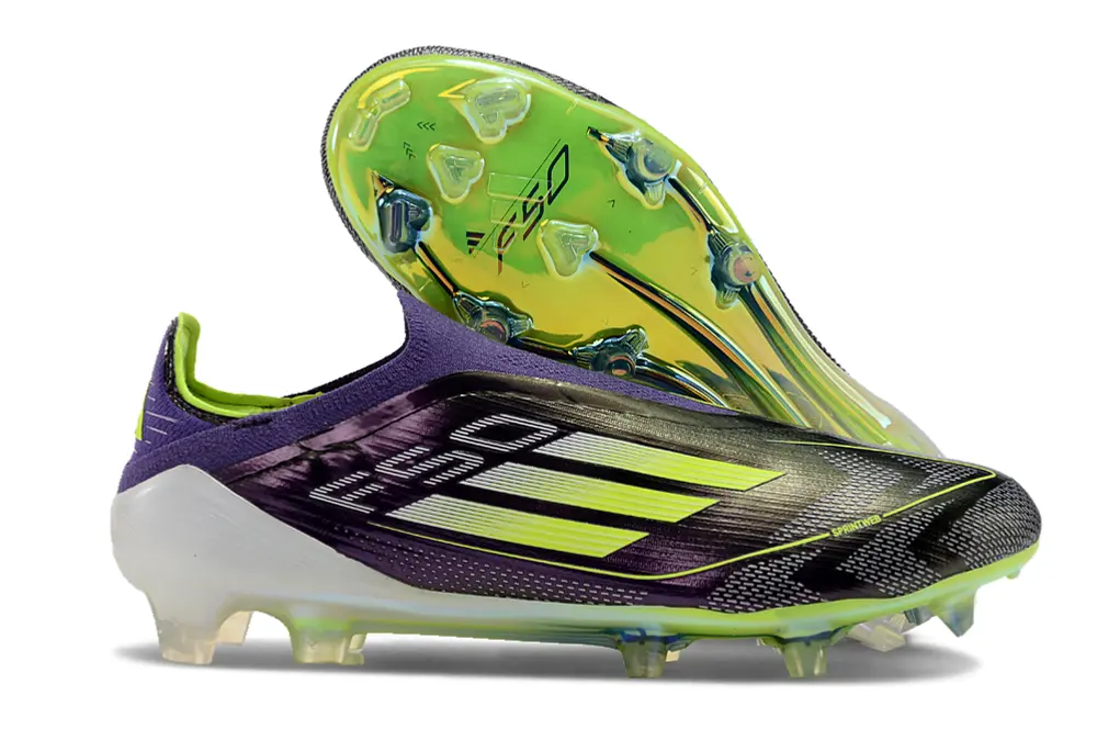 Adidas F50 Elite Laceless FG - Purple/Electric Green/Solar Yellow