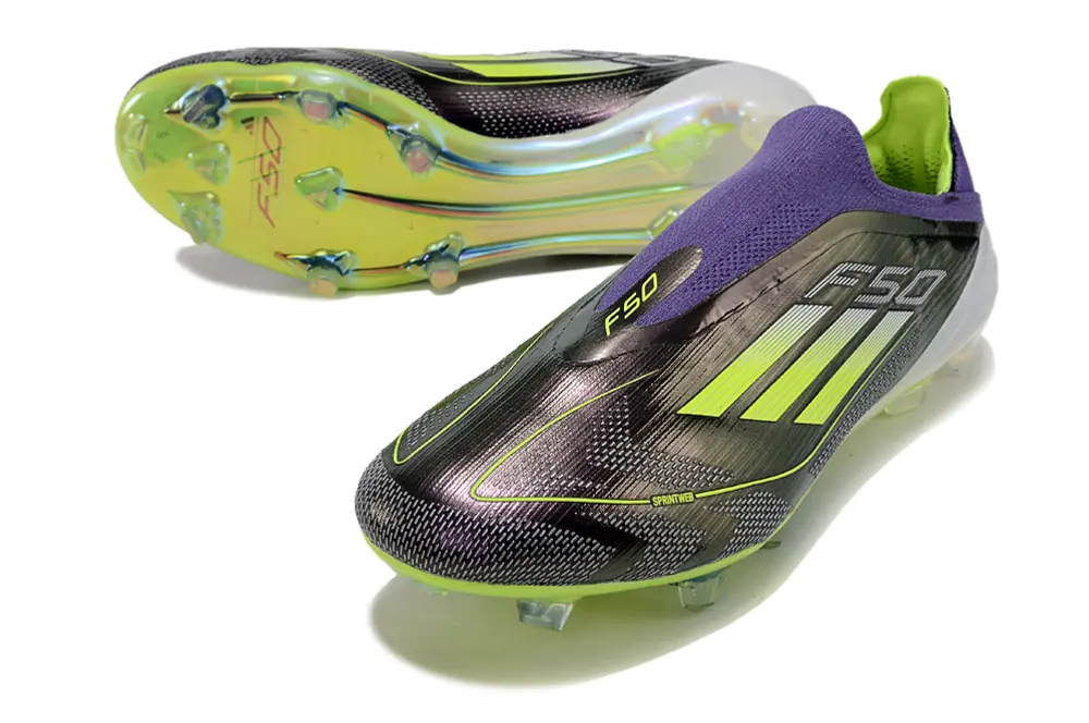 Adidas F50 Elite Laceless FG - Purple/Electric Green/Solar Yellow