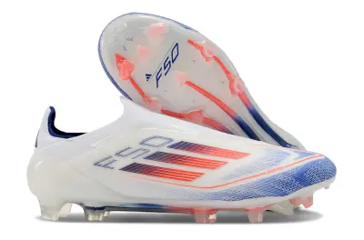 Adidas F50 Elite Laceless FG - White/Electric Blue/Fiery Orange