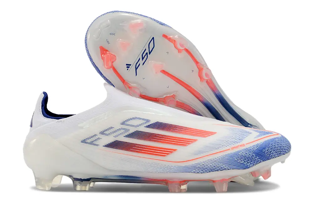 Adidas F50 Elite Laceless FG - White/Electric Blue/Fiery Orange