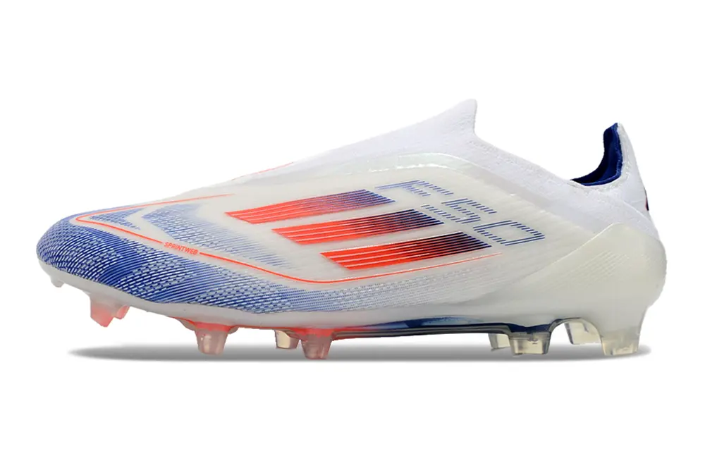 Adidas F50 Elite Laceless FG - White/Electric Blue/Fiery Orange
