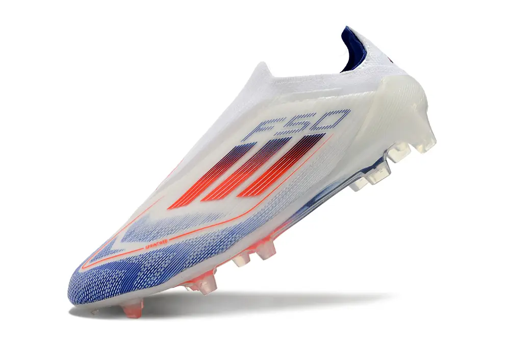 Adidas F50 Elite Laceless FG - White/Electric Blue/Fiery Orange
