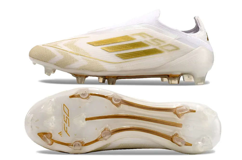 Adidas F50 Elite Laceless FG - White/Gold/Translucent