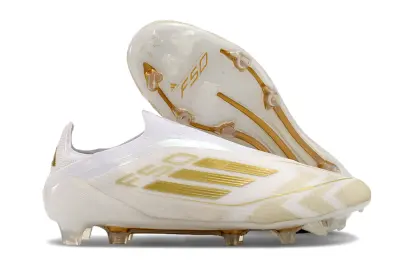 Adidas F50 Elite Laceless FG - White/Gold/Translucent