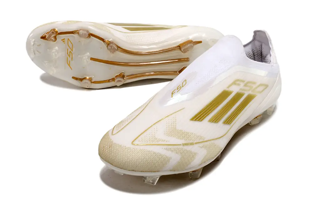 Adidas F50 Elite Laceless FG - White/Gold/Translucent
