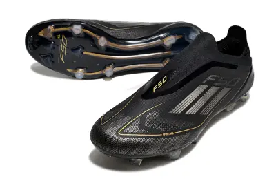 Adidas F50 Elite Laceless FG - Black/Metallic Gold/Transparent