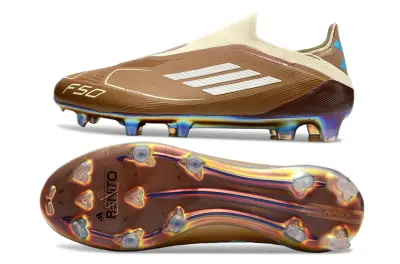 Bad Bunny x Messi x Adidas F50 Elite Laceless FG - Brown/Chocolate Brown/Golden Sand
