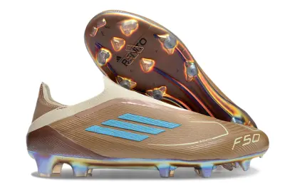 Bad Bunny x Messi x Adidas F50 Elite Laceless FG - Brown/Chocolate Brown/Golden Sand