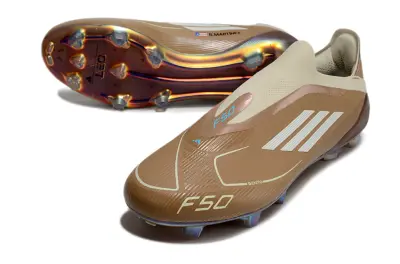 Bad Bunny x Messi x Adidas F50 Elite Laceless FG - Brown/Chocolate Brown/Golden Sand