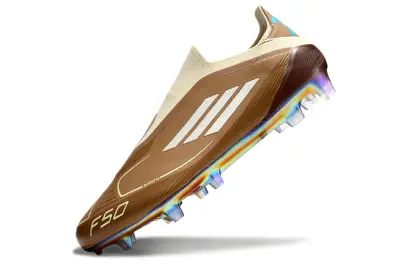 Bad Bunny x Messi x Adidas F50 Elite Laceless FG - Brown/Chocolate Brown/Golden Sand