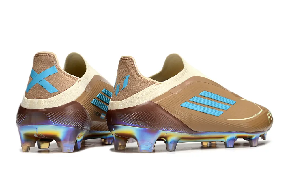Bad Bunny x Messi x Adidas F50 Elite Laceless FG - Brown/Chocolate Brown/Golden Sand