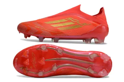 Adidas F50 Elite Laceless FG - Red/Flame Red/Golden Luxe