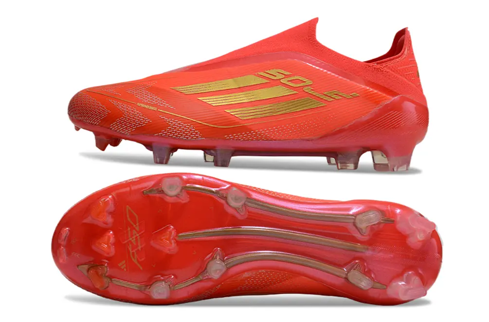 Adidas F50 Elite Laceless FG - Red/Flame Red/Golden Luxe