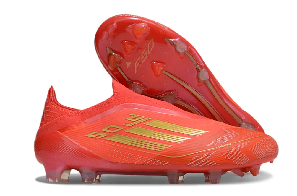 Adidas F50 Elite Laceless FG - Red/Flame Red/Golden Luxe
