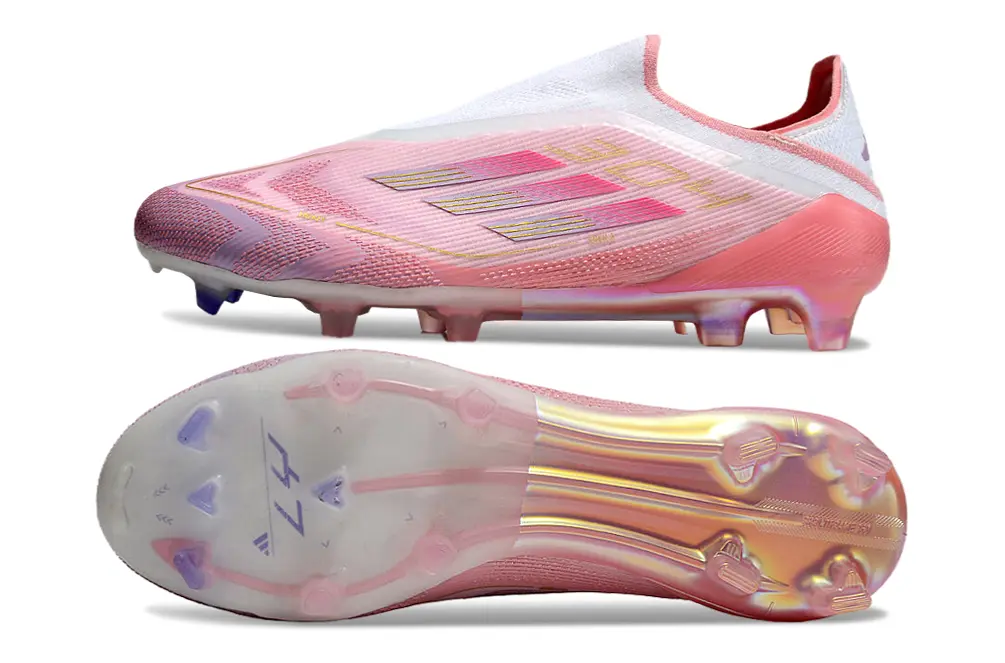 Lamine Yamal x Adidas F50 Elite Laceless FG - Pink/Soft Pink/White