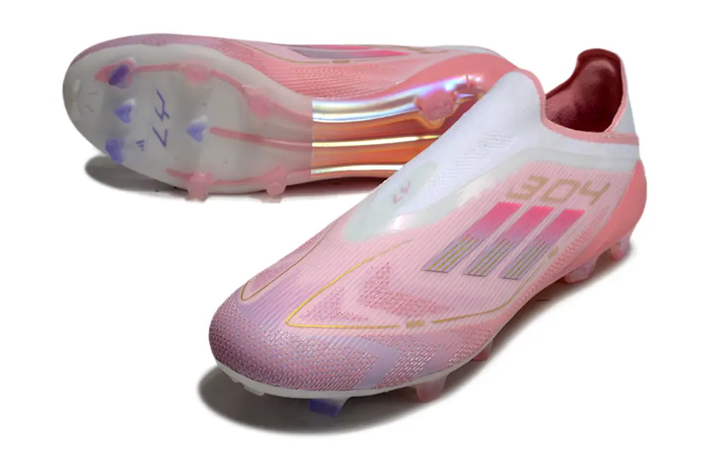 Lamine Yamal x Adidas F50 Elite Laceless FG - Pink/Soft Pink/White