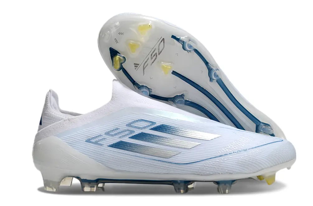 Adidas F50 Elite Laceless FG - White/Sky Blue/Silver