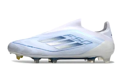 Adidas F50 Elite Laceless FG - White/Sky Blue/Silver