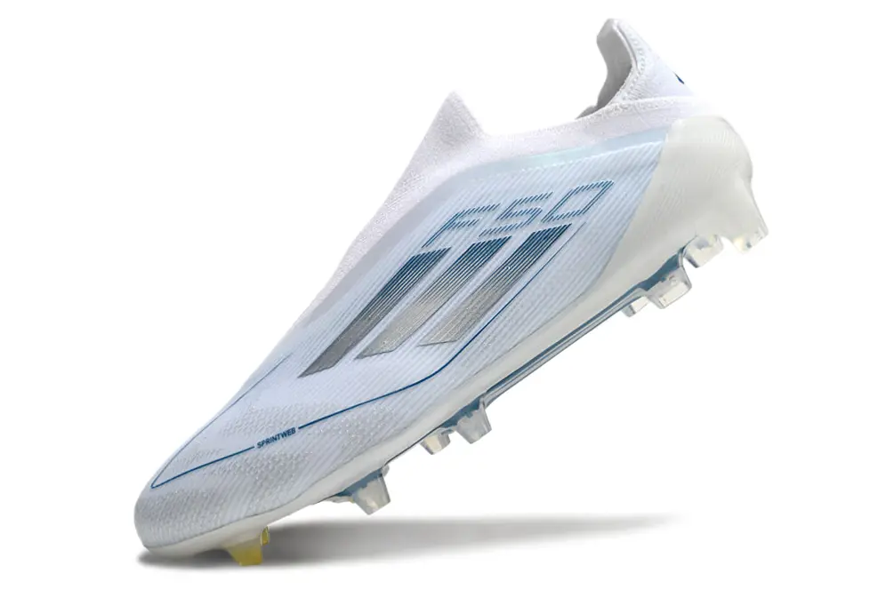 Adidas F50 Elite Laceless FG - White/Sky Blue/Silver