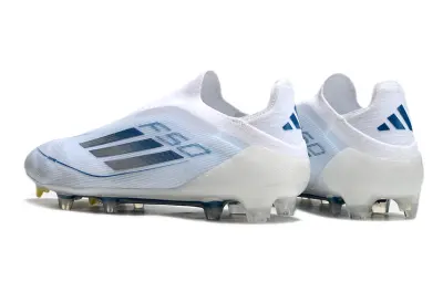 Adidas F50 Elite Laceless FG - White/Sky Blue/Silver