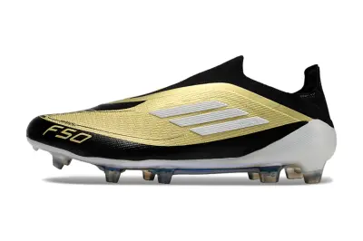 Messi x Adidas F50 Elite Laceless FG - Black/Golden Blaze/White Pearl