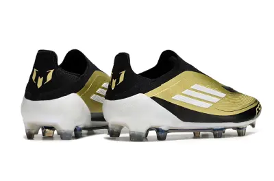 Messi x Adidas F50 Elite Laceless FG - Black/Golden Blaze/White Pearl