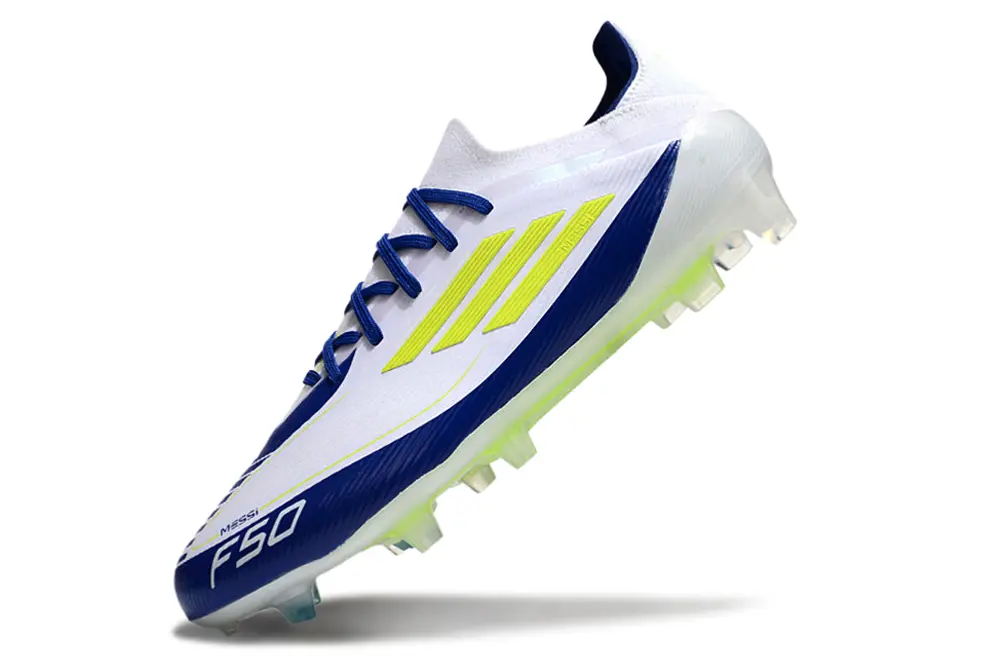 Messi x Adidas F50 Elite FG - White/Electric Blue/Lime Green