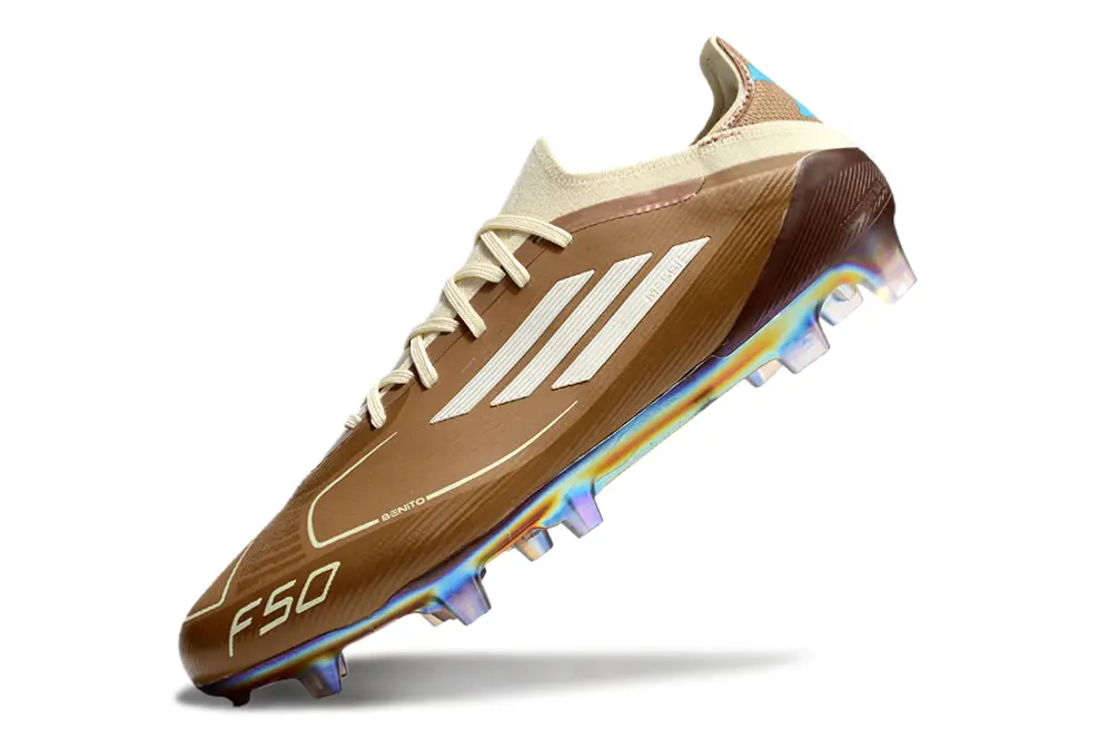 Bad Bunny x Messi x Adidas F50 Elite FG - Brown/Desert Tan/Sky Blue