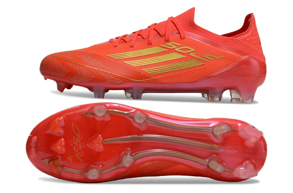 Adidas F50 Elite FG - Red/Fiery Red/Gold Accents