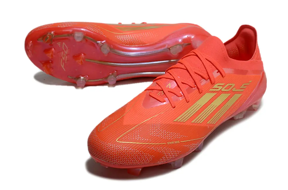 Adidas F50 Elite FG - Red/Fiery Red/Gold Accents