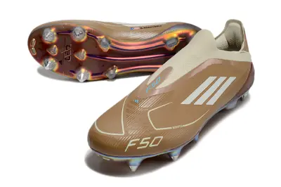 Bad Bunny x Adidas F50 Elite Laceless SG - Brown/Sandy Brown/Metallic Blue