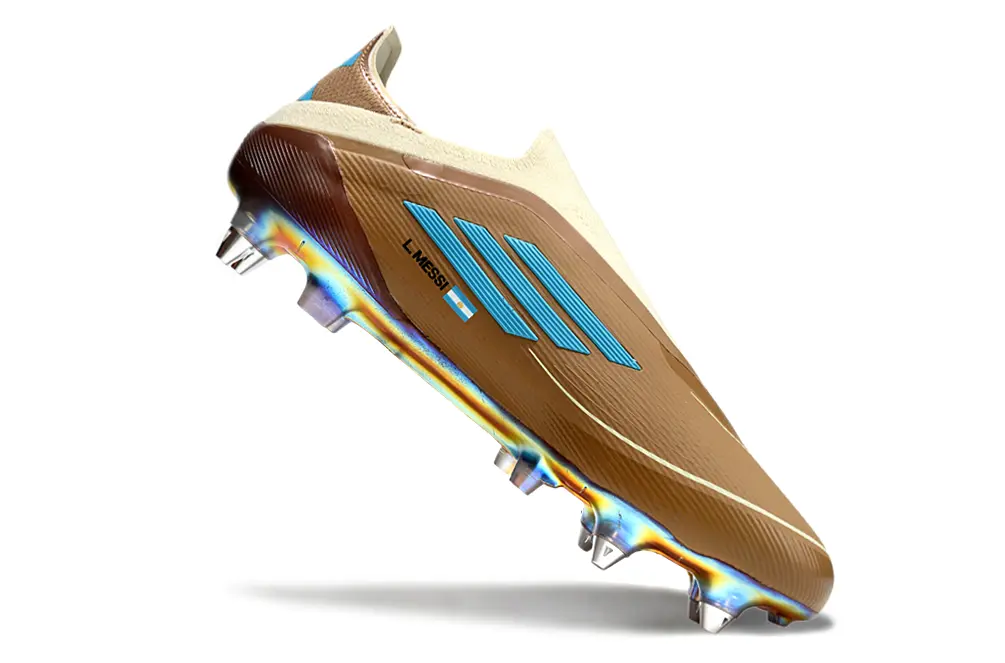 Bad Bunny x Adidas F50 Elite Laceless SG - Brown/Sandy Brown/Metallic Blue