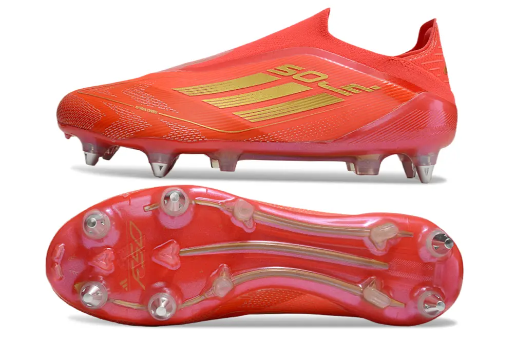 Adidas F50 Elite Laceless SG - Red/Vibrant Red/Gold Accents