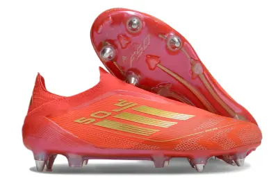 Adidas F50 Elite Laceless SG - Red/Vibrant Red/Gold Accents