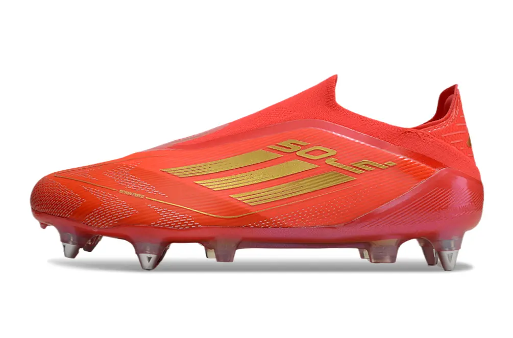 Adidas F50 Elite Laceless SG - Red/Vibrant Red/Gold Accents
