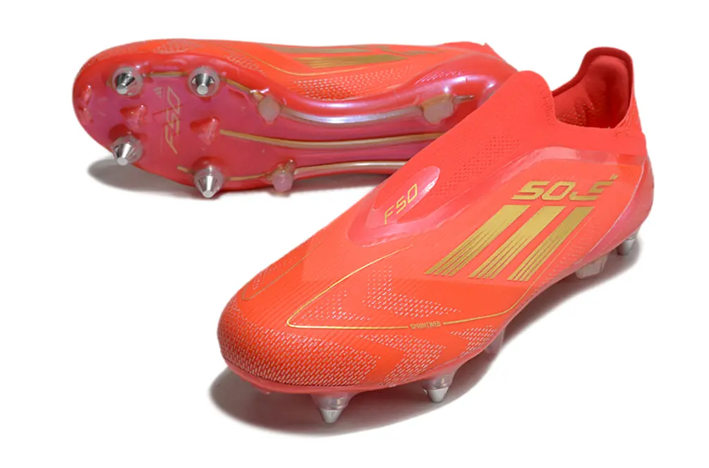Adidas F50 Elite Laceless SG - Red/Vibrant Red/Gold Accents