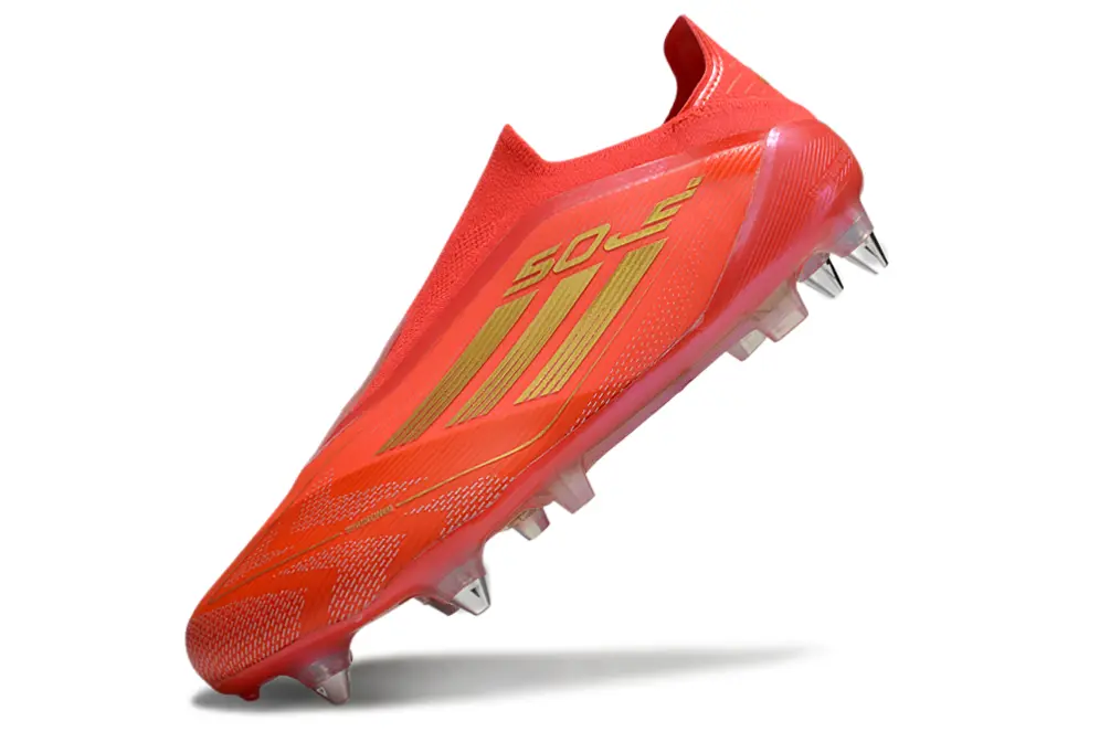 Adidas F50 Elite Laceless SG - Red/Vibrant Red/Gold Accents