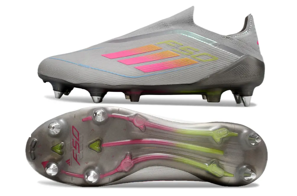 Adidas F50 Elite Laceless SG - Gray/Electric Pink/Neon Green