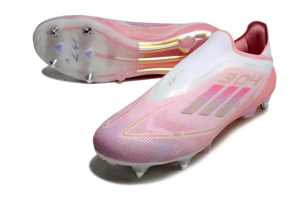 Lamine Yamal x Adidas F50 Elite Laceless 304 SG - Pink/Soft Blush/Rose Gold